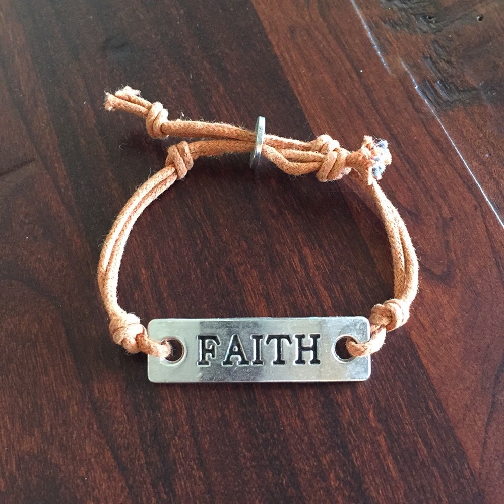 “Faith” roped bracelet, adjustable for any size!